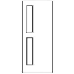 Pattern 7 - 30 Minute Fire Door with 2 Glass Panes - Oak, Walnut, Ash, Grey, White Options